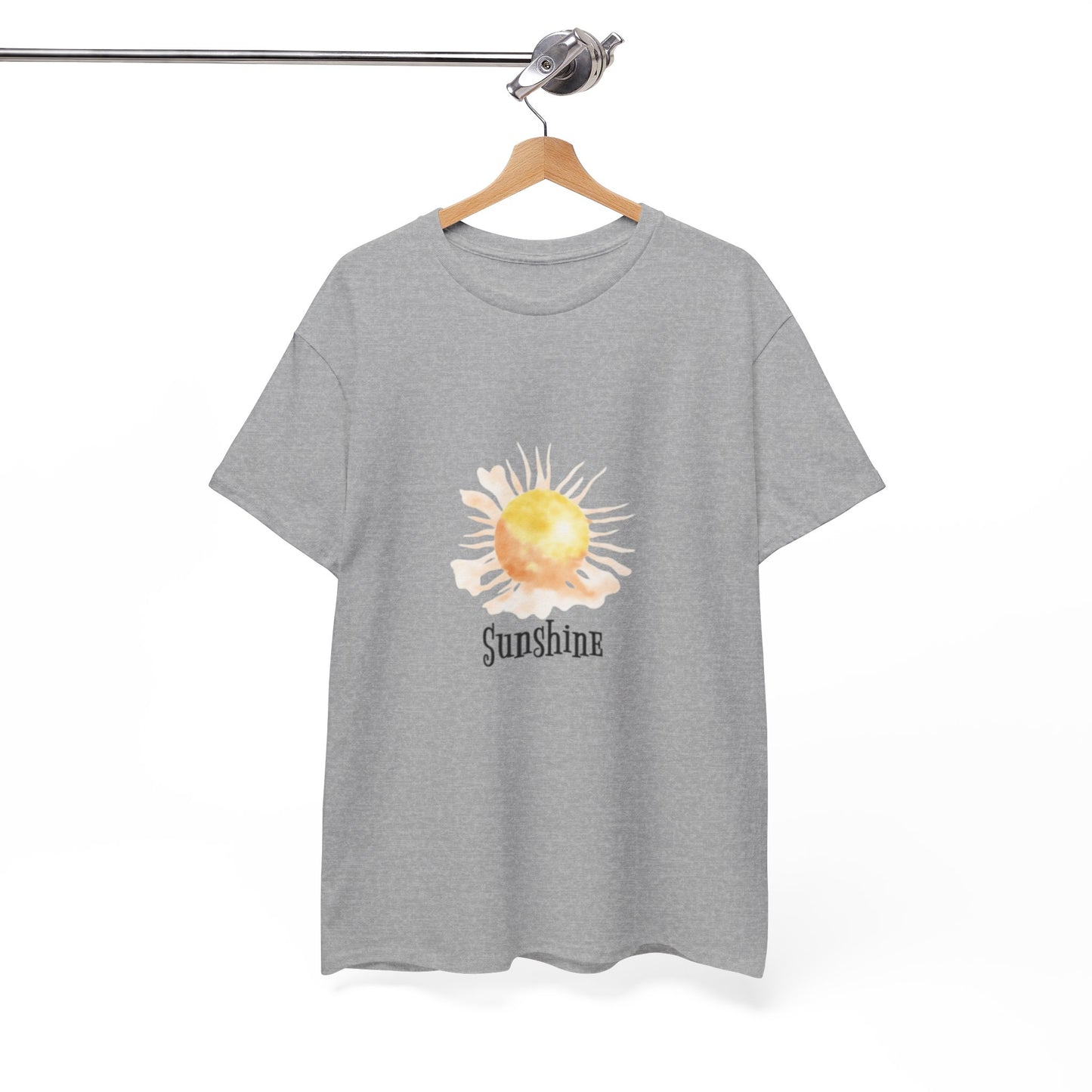 Sunshine Graphic Tee — Watercolor Sun "Sunshine" Casual T‑Shirt