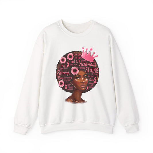 Breast Cancer Awareness Afro Queen Sweatshirt