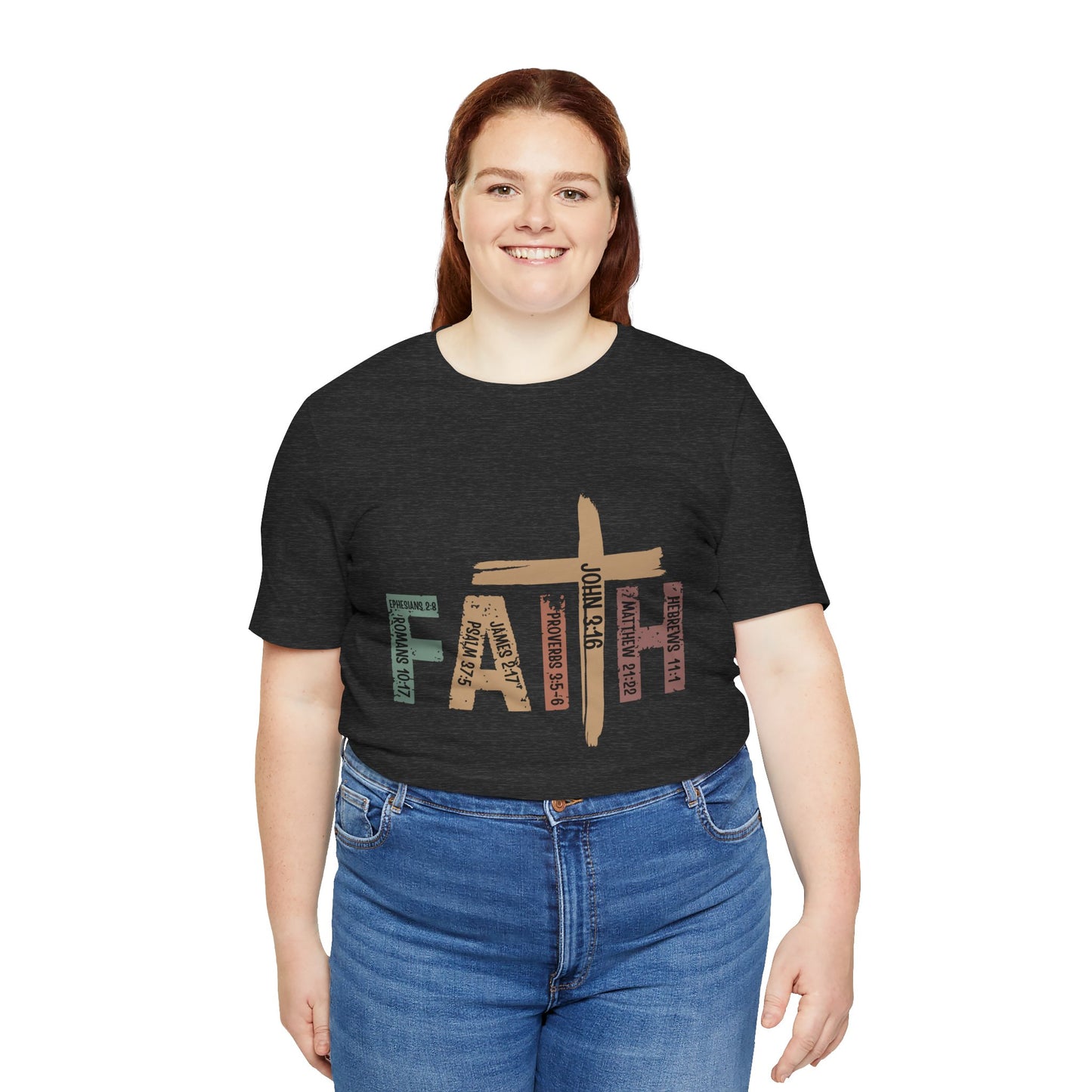 Faith Cross T‑Shirt — Rustic Christian Graphic Tee