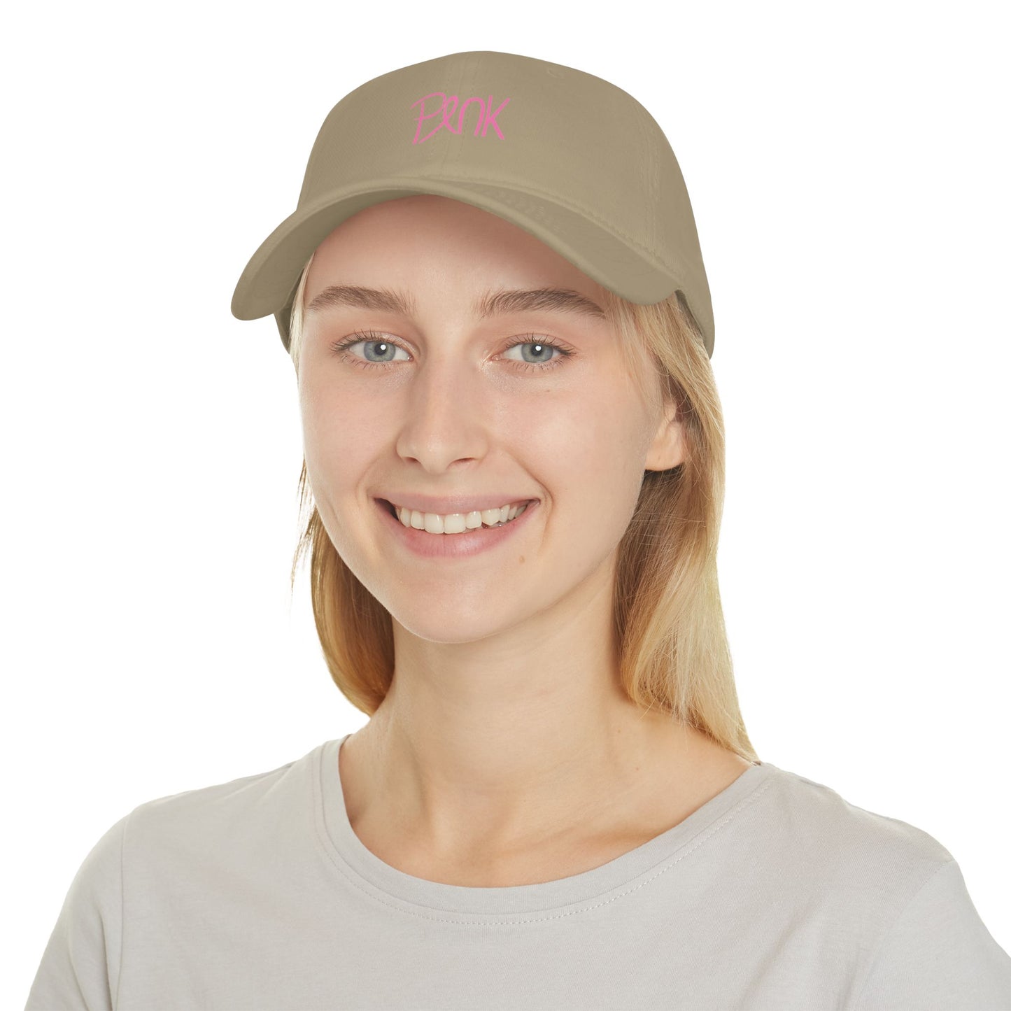 Pink Script Low Profile Baseball Cap — Casual Feminine Hat