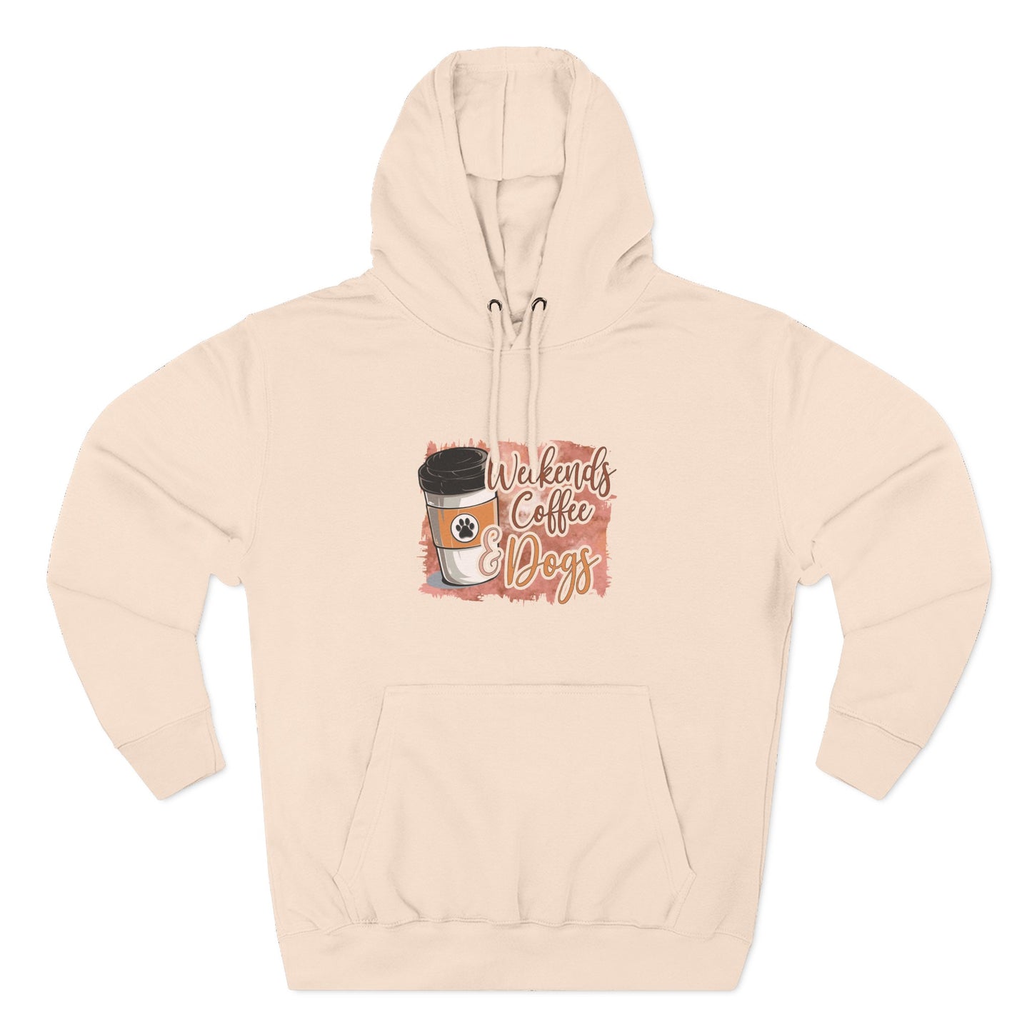 Fleece Hoodie - Weekends, Coffee and Dogs Design