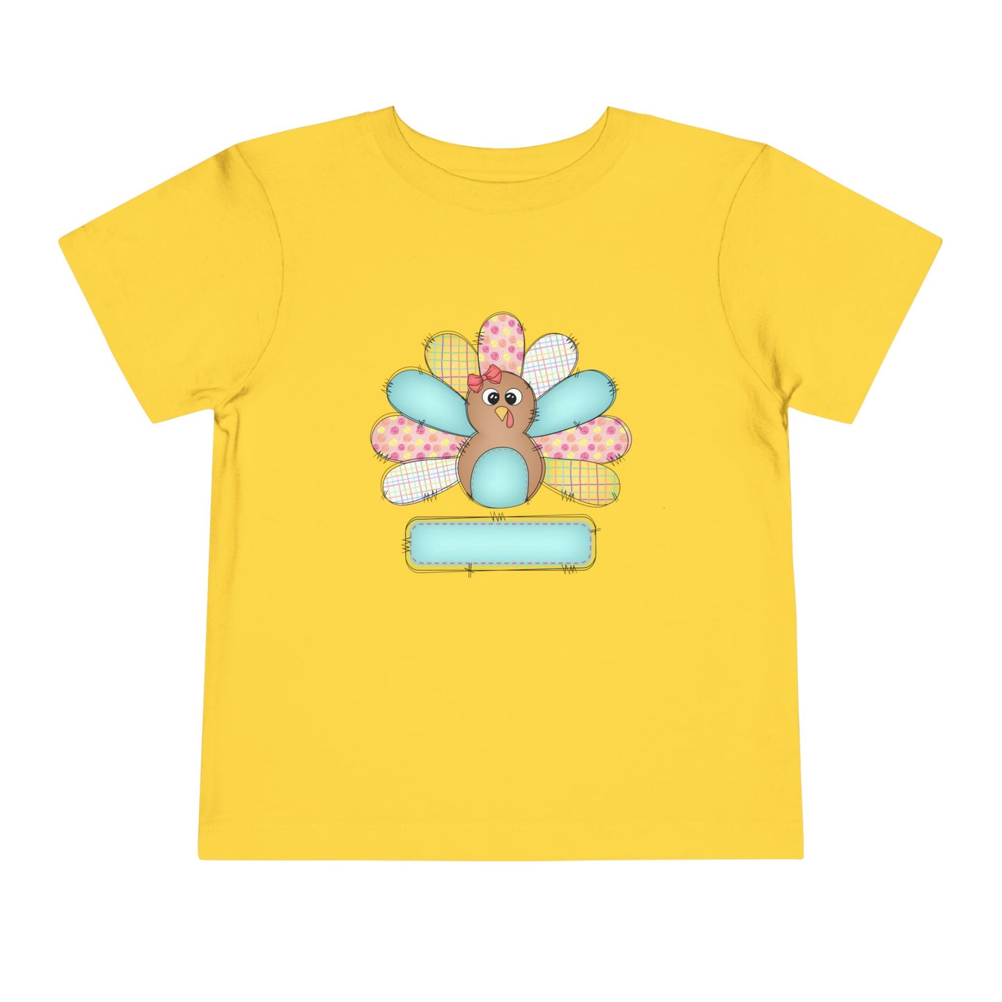 Personalized Toddler Tee — Cute Patchwork Turkey