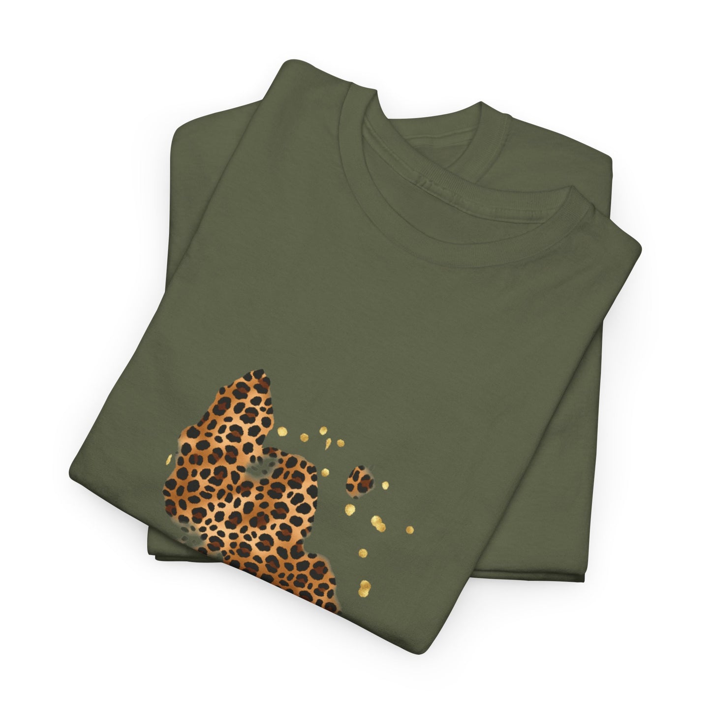Leopard Print T‑Shirt — Small Chest Animal Print Tee