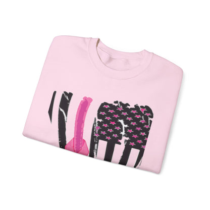 Breast Cancer Awareness Flag Crewneck Sweatshirt