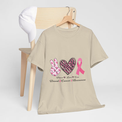 Breast Cancer Awareness Peace Love Hope T-Shirt