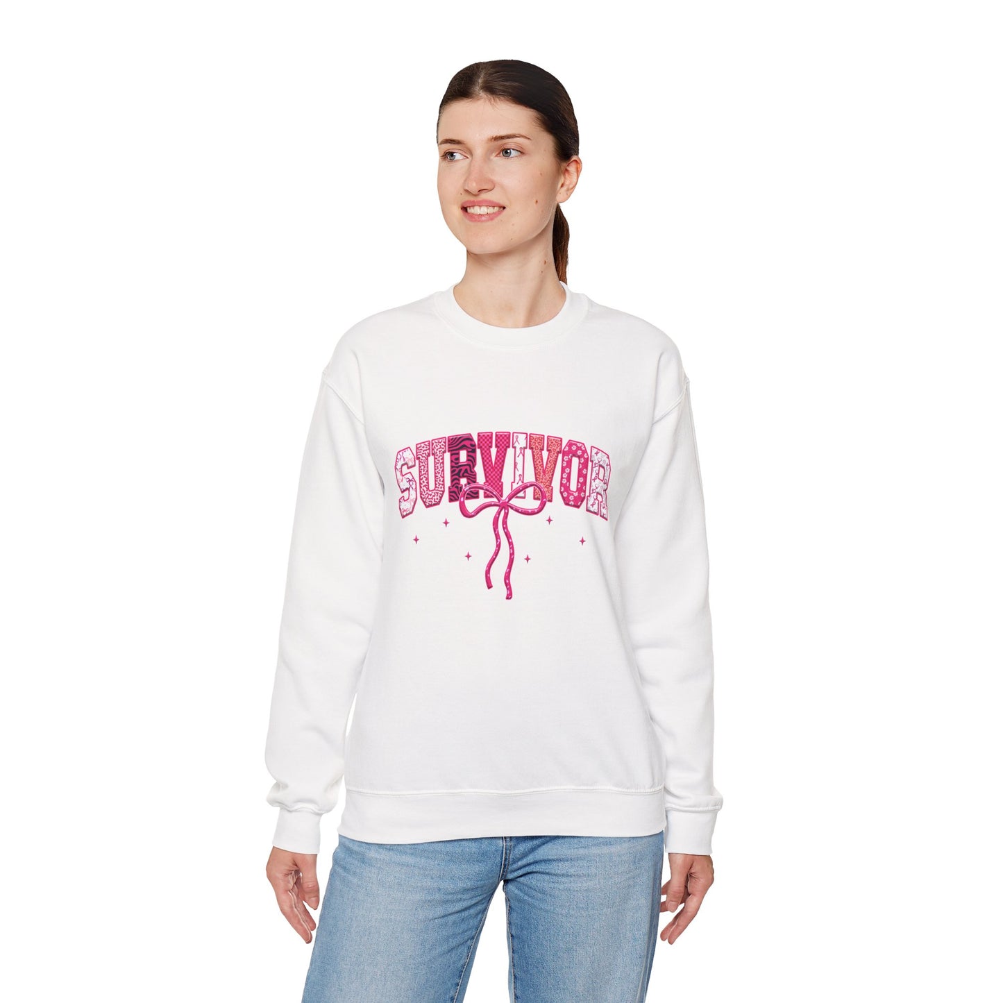 Survivor Pink Ribbon Crewneck Sweatshirt - Support & Empower
