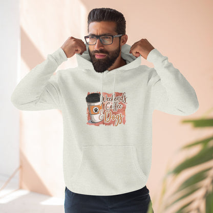Fleece Hoodie - Weekends, Coffee and Dogs Design