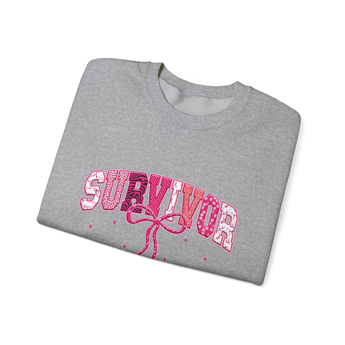 Survivor Pink Ribbon Crewneck Sweatshirt - Support & Empower