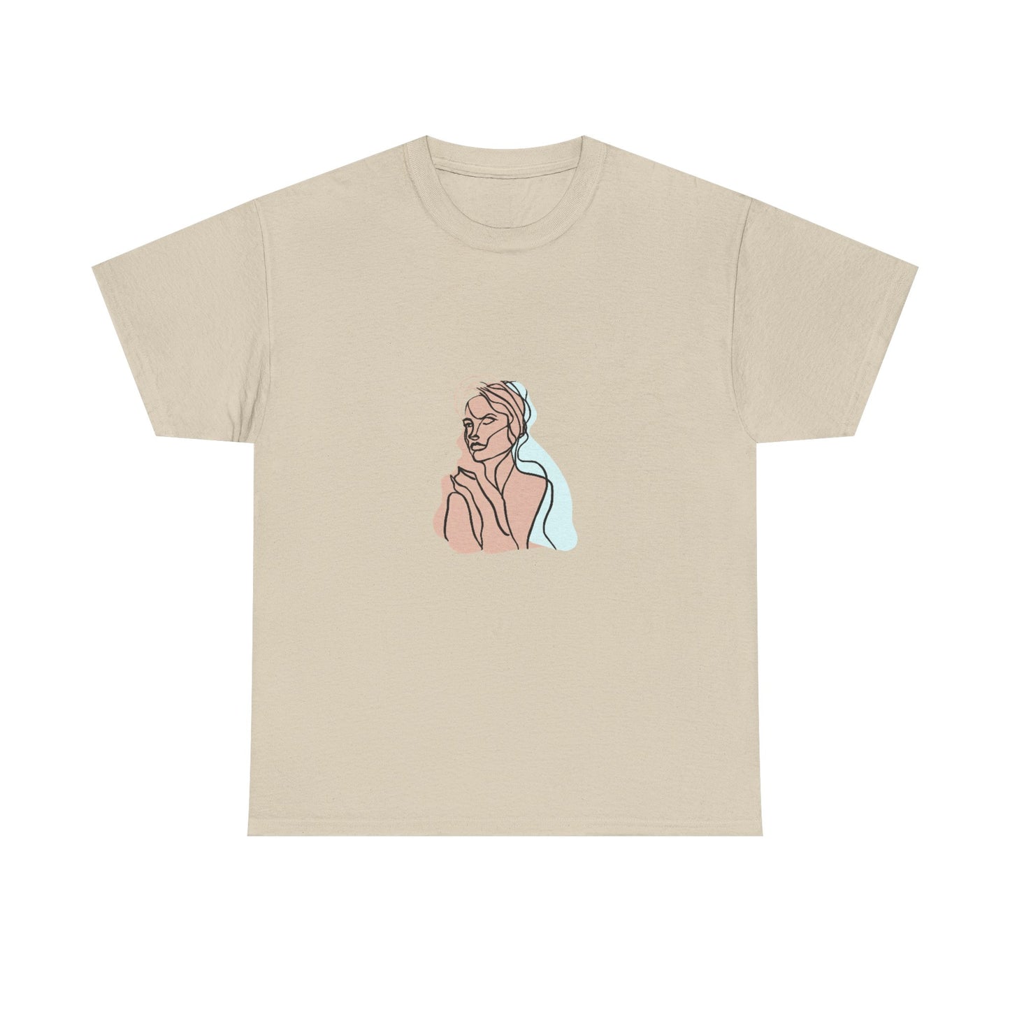 Minimal Line Art Woman Tee - Elegant Abstract Portrait Graphic T-Shirt