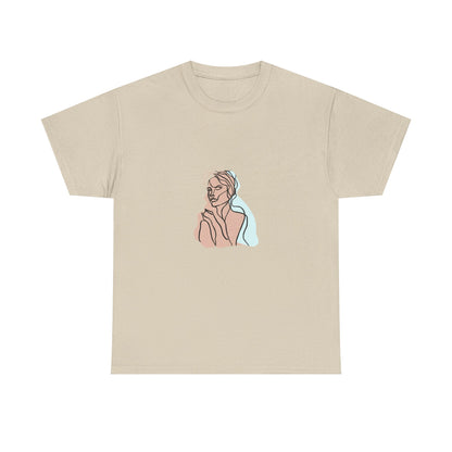 Minimal Line Art Woman Tee - Elegant Abstract Portrait Graphic T-Shirt