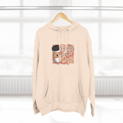 Fleece Hoodie - Weekends, Coffee and Dogs Design