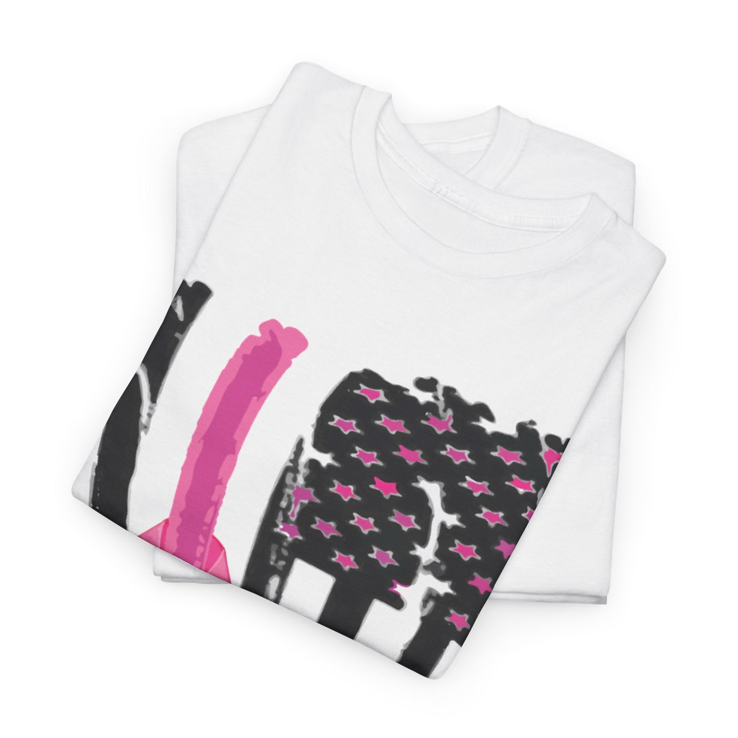 Breast Cancer Awareness Flag Tee - Pink Ribbon American Flag T-Shirt