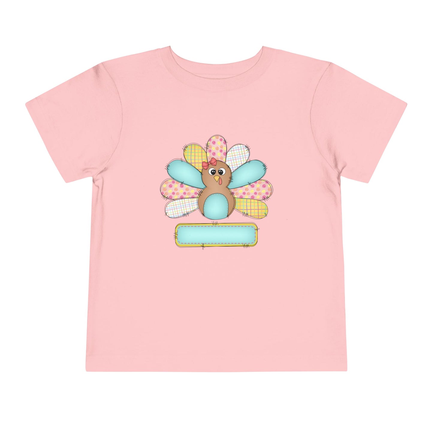 Personalized Toddler Tee — Cute Patchwork Turkey