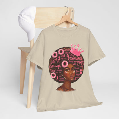 Breast Cancer Awareness Afro Queen T-Shirt