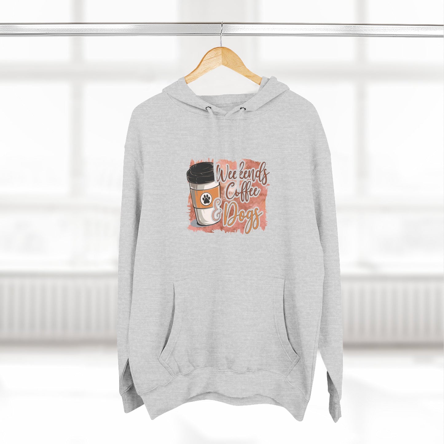 Fleece Hoodie - Weekends, Coffee and Dogs Design