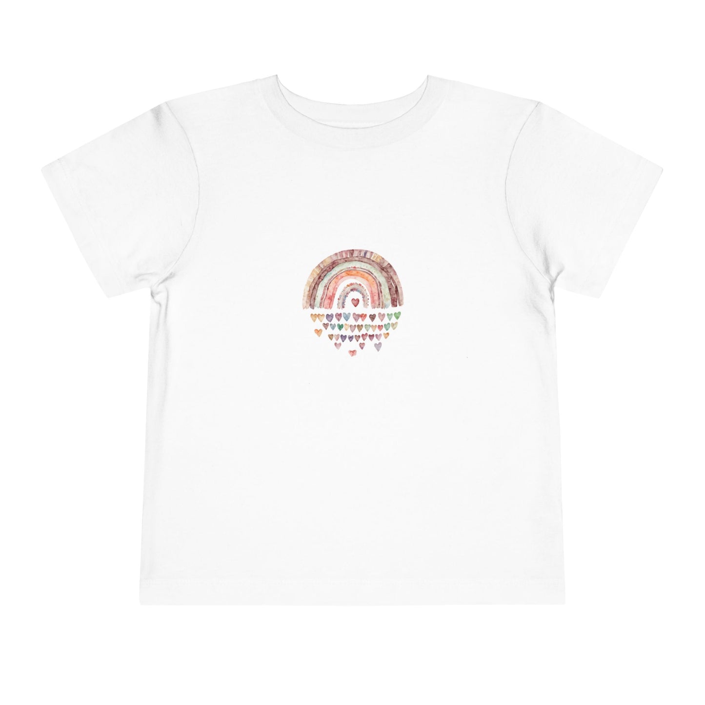 Toddler Rainbow Hearts Tee — Cute Boho Rainbow Short Sleeve Shirt for Kids