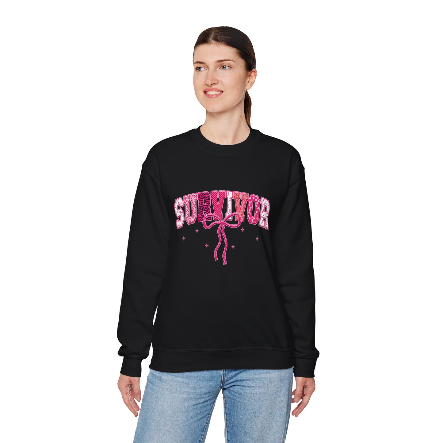 Survivor Pink Ribbon Crewneck Sweatshirt - Support & Empower