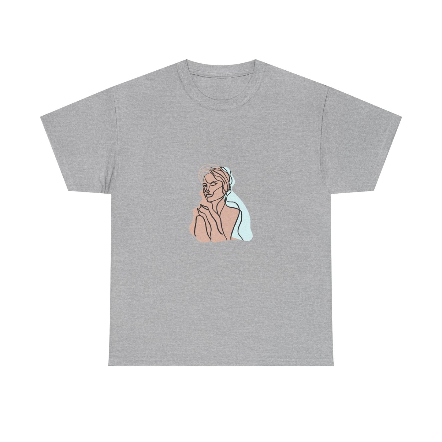 Minimal Line Art Woman Tee - Elegant Abstract Portrait Graphic T-Shirt