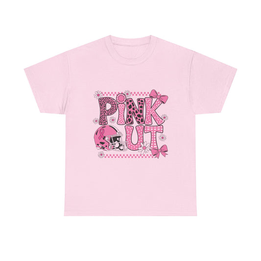 Pink Out Football T-Shirt — Breast Cancer Awareness Game Day Tee