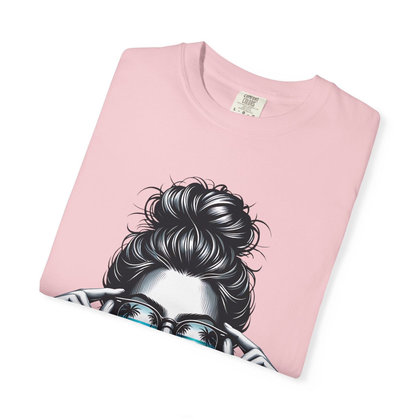 Messy Bun Cool Sunglasses Graphic T-Shirt