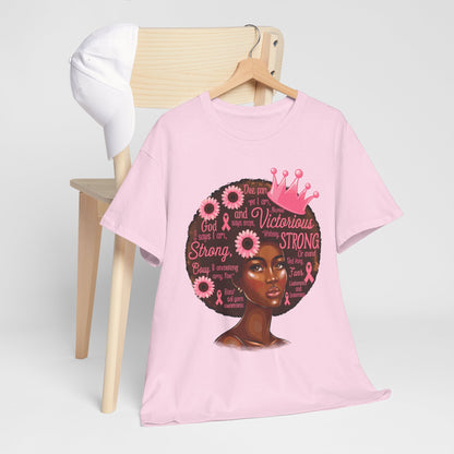 Breast Cancer Awareness Afro Queen T-Shirt