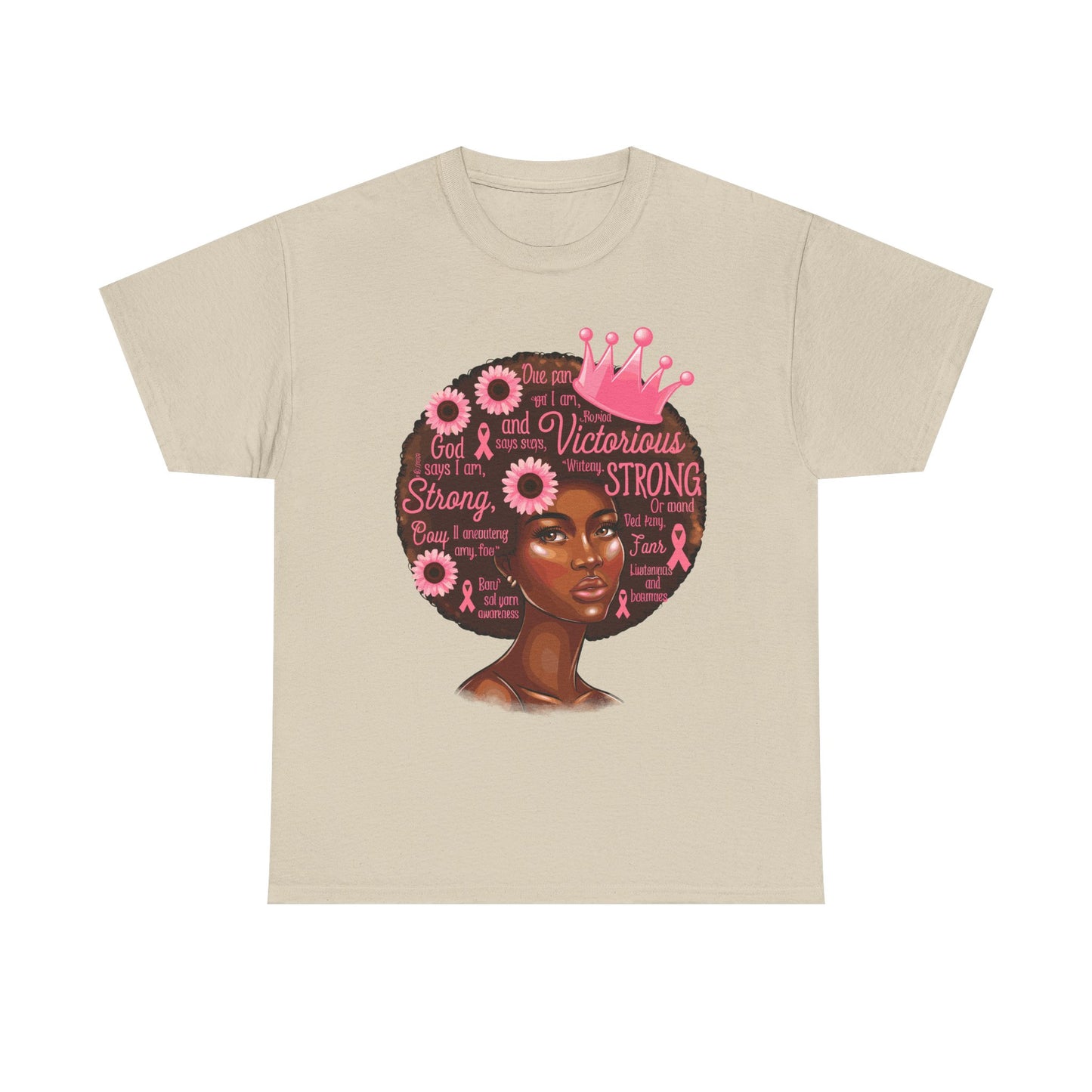 Breast Cancer Awareness Afro Queen T-Shirt