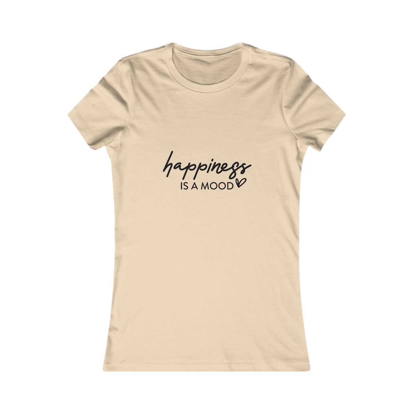 Happiness Is a Mood Women’s Tee – Minimal Script Graphic T-Shirt