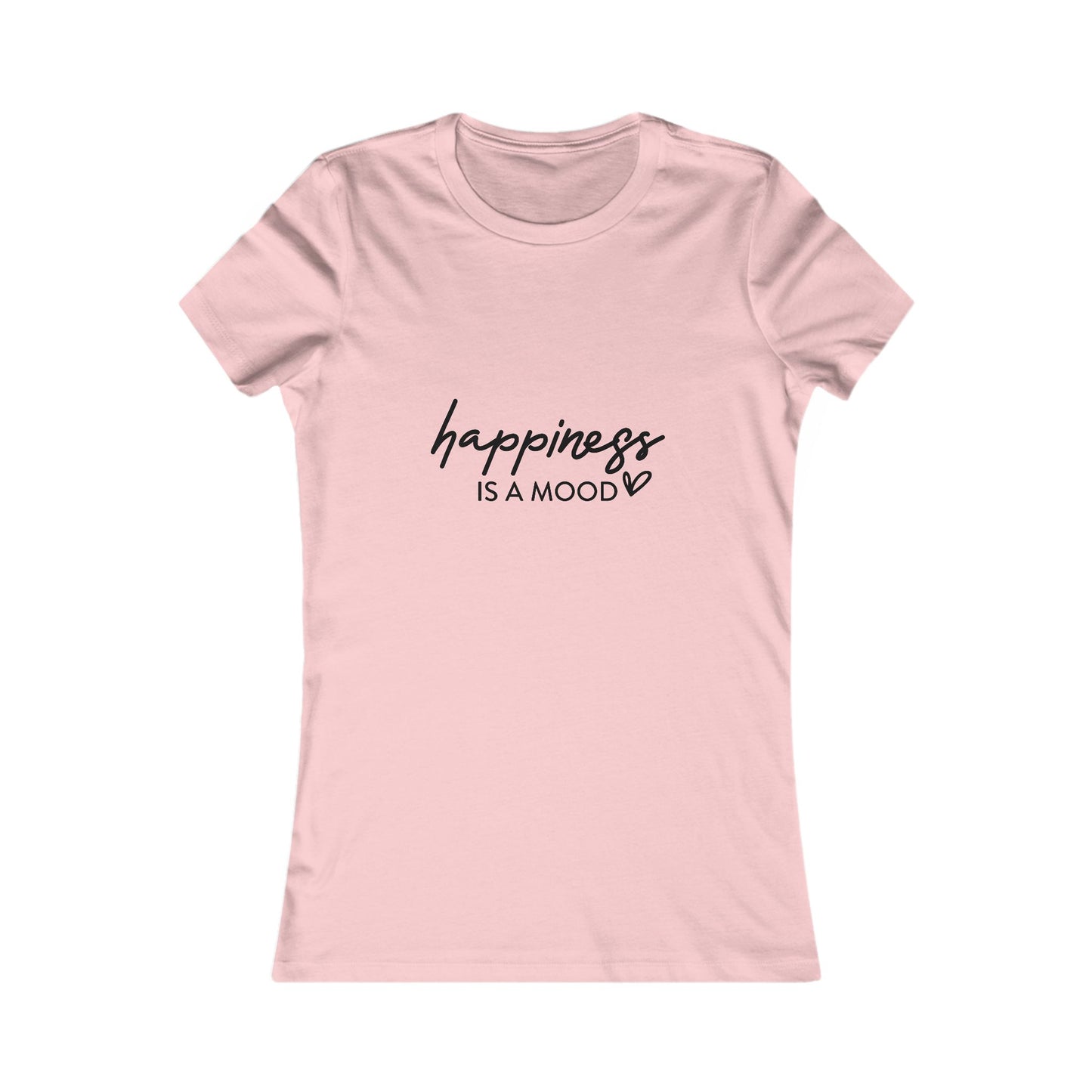 Happiness Is a Mood Women’s Tee – Minimal Script Graphic T-Shirt
