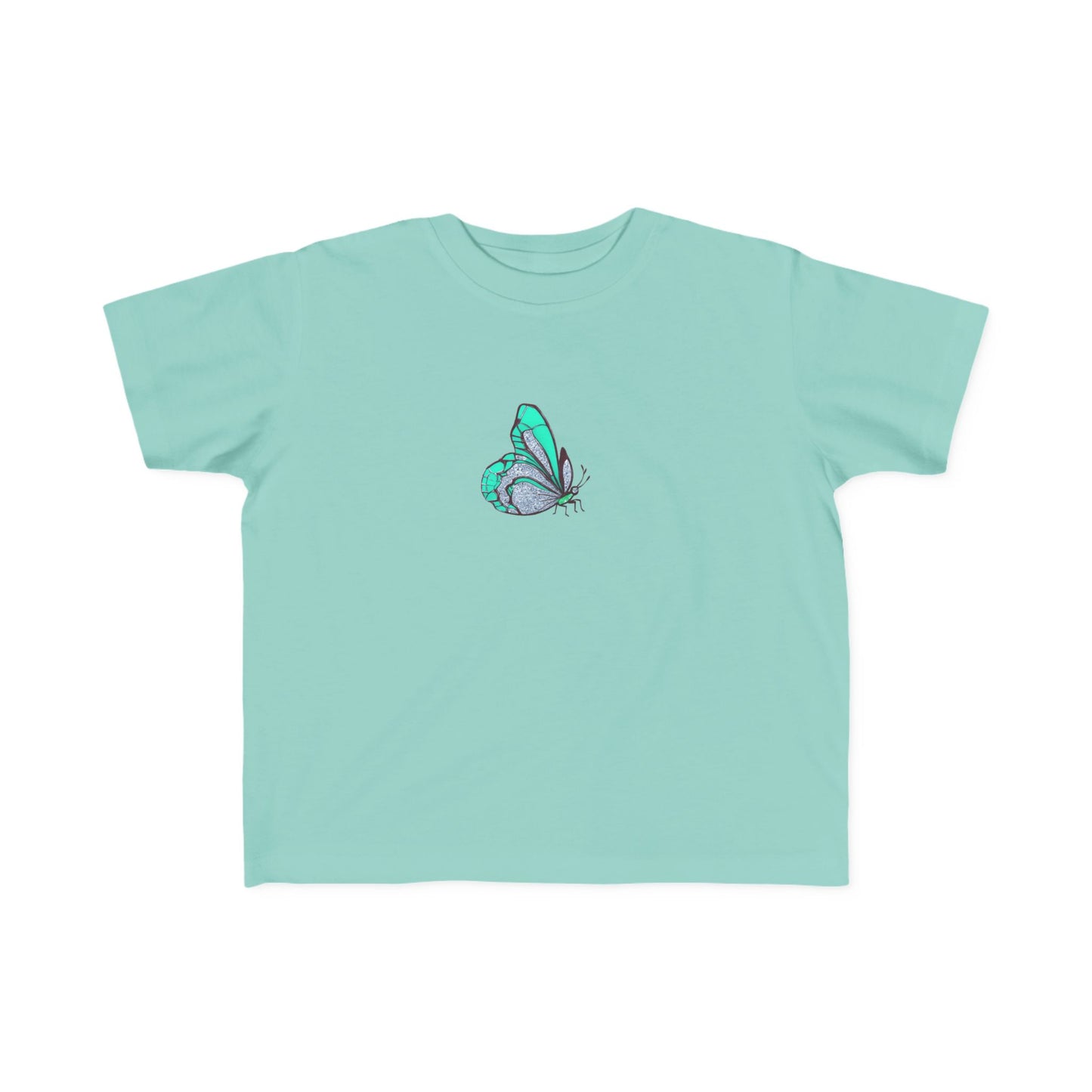 Toddler Tee — Teal Butterfly Graphic