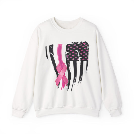 Breast Cancer Awareness Flag Crewneck Sweatshirt