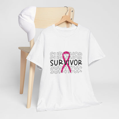 Survivor Pink Ribbon Tee — Breast Cancer Awareness Survivor T-Shirt
