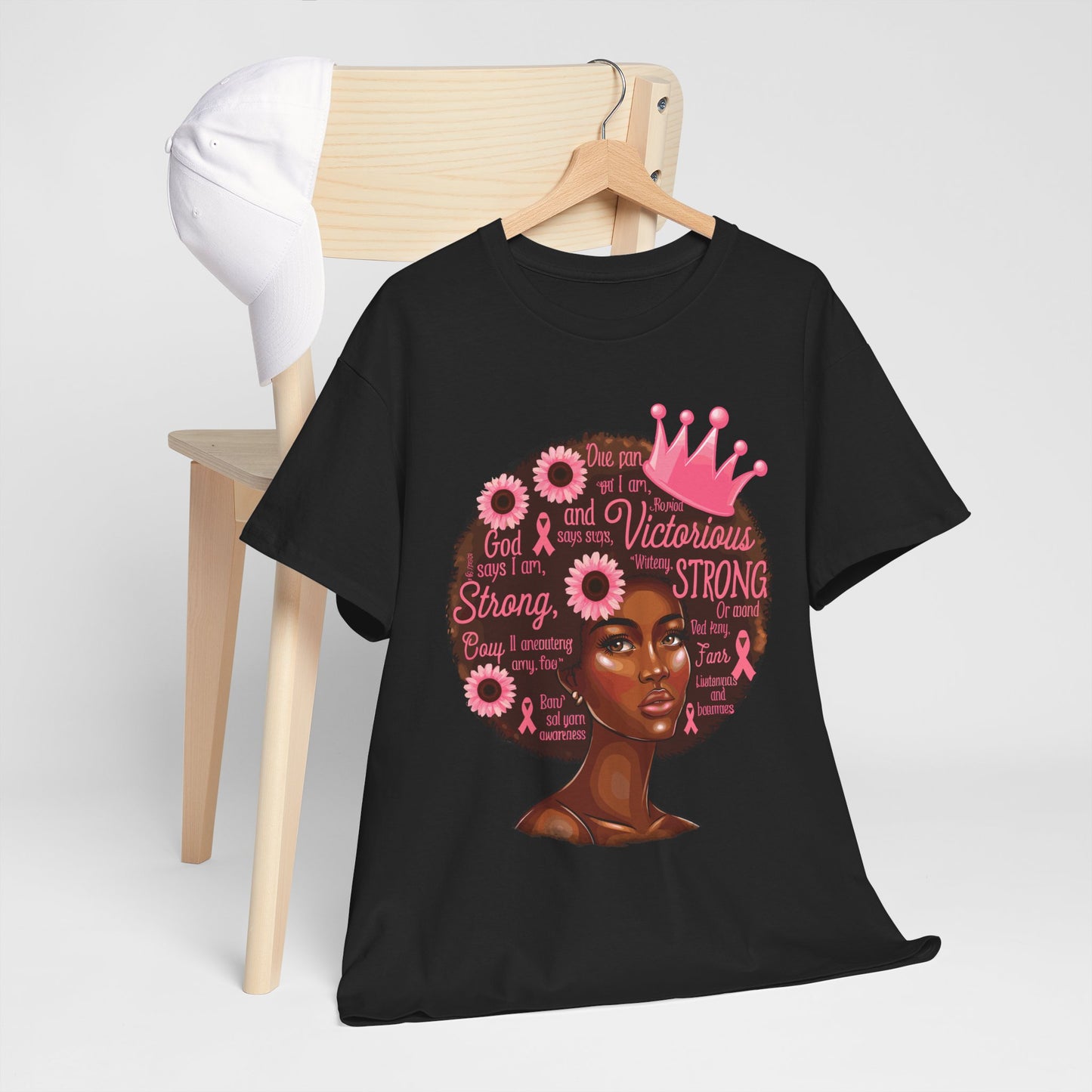Breast Cancer Awareness Afro Queen T-Shirt