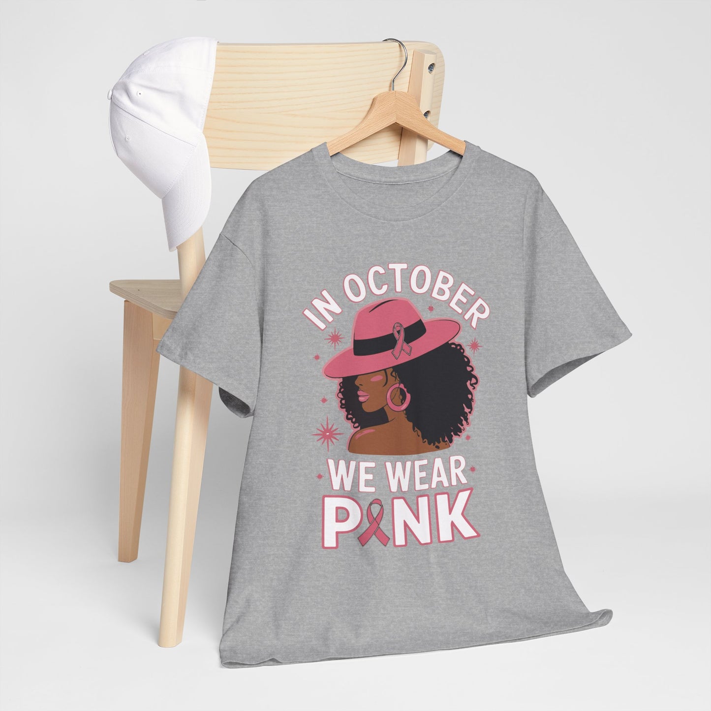 Breast Cancer Awareness Tee — "In October We Wear Pink" Graphic Shirt