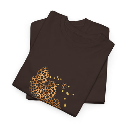 Leopard Print T‑Shirt — Small Chest Animal Print Tee