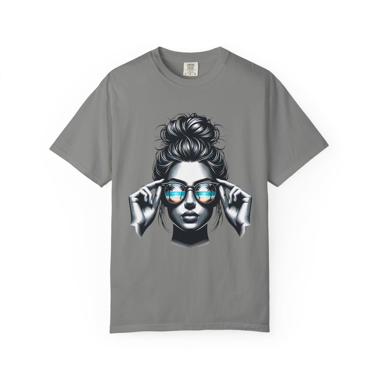 Messy Bun Cool Sunglasses Graphic T-Shirt