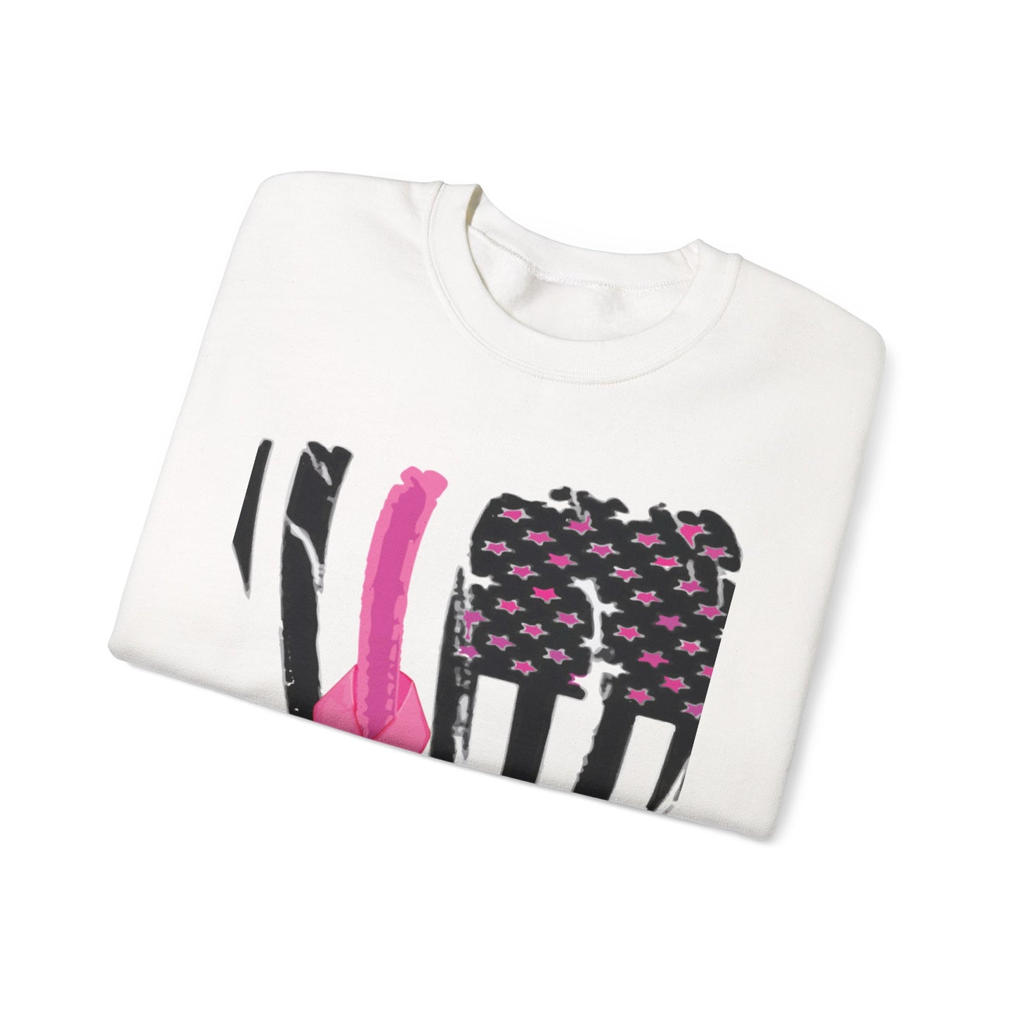 Breast Cancer Awareness Flag Crewneck Sweatshirt