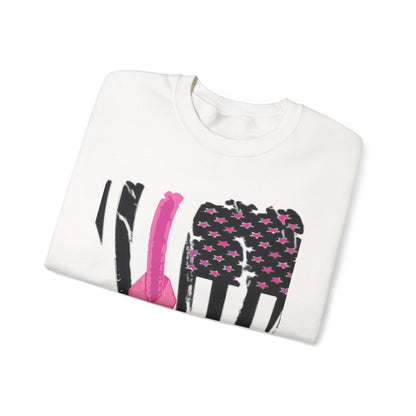 Breast Cancer Awareness Flag Crewneck Sweatshirt