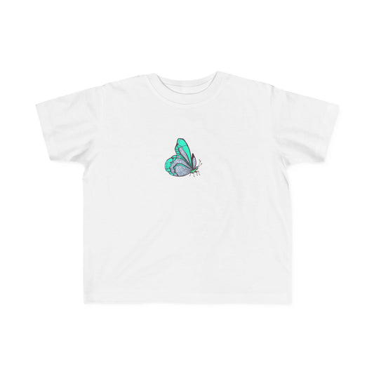 Toddler Tee — Teal Butterfly Graphic