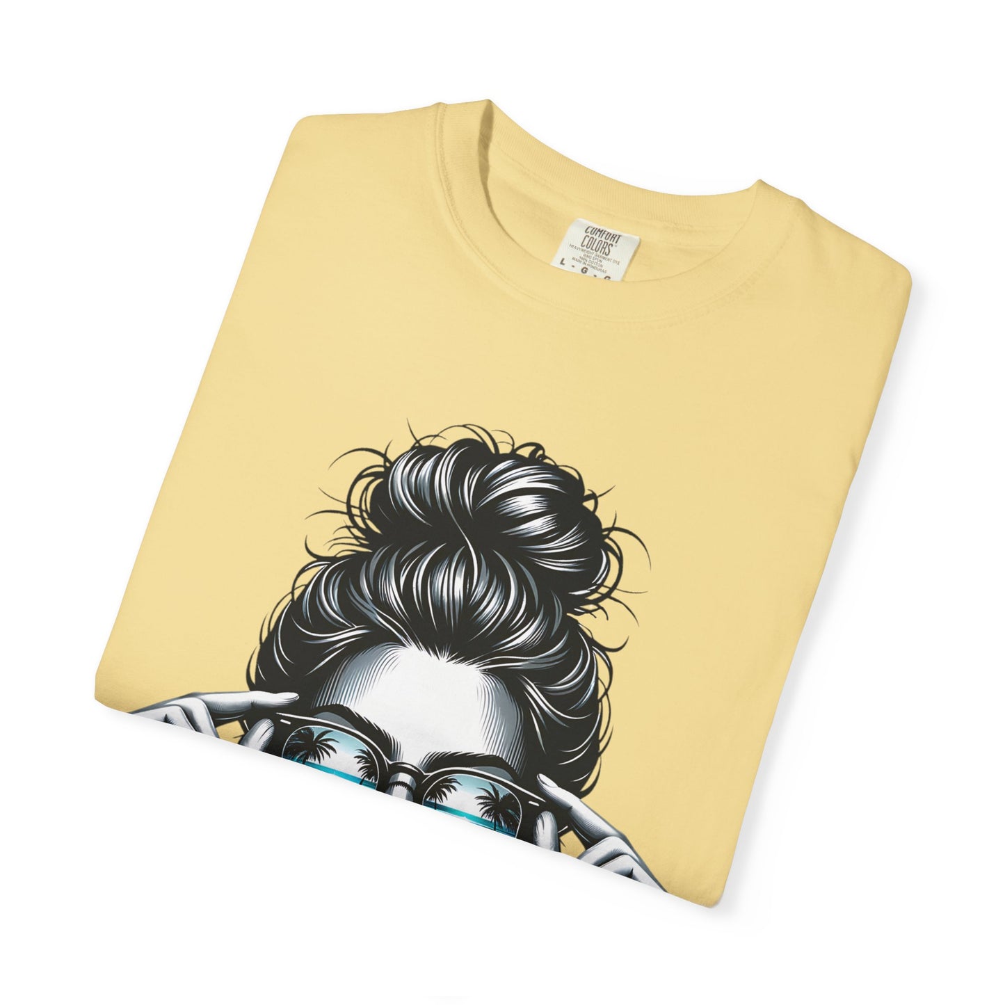 Messy Bun Cool Sunglasses Graphic T-Shirt