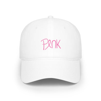 Pink Script Low Profile Baseball Cap — Casual Feminine Hat