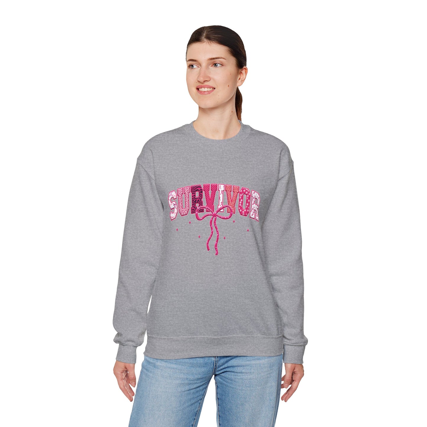 Survivor Pink Ribbon Crewneck Sweatshirt - Support & Empower