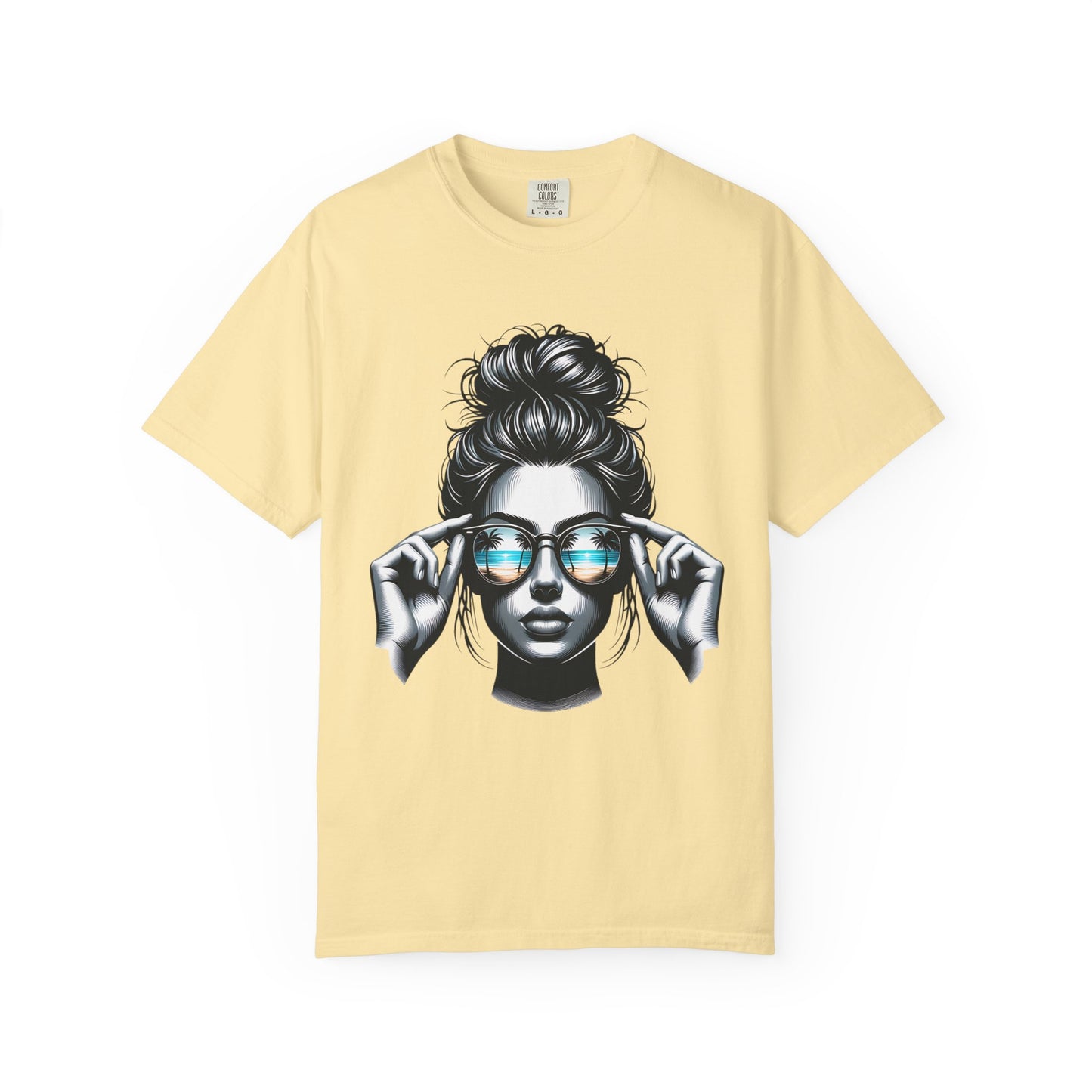 Messy Bun Cool Sunglasses Graphic T-Shirt