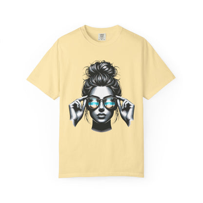 Messy Bun Cool Sunglasses Graphic T-Shirt