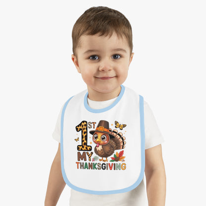 Thanksgiving Baby Bib - 1st My Thanksgiving Cute Turkey Design