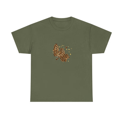 Leopard Print T‑Shirt — Small Chest Animal Print Tee