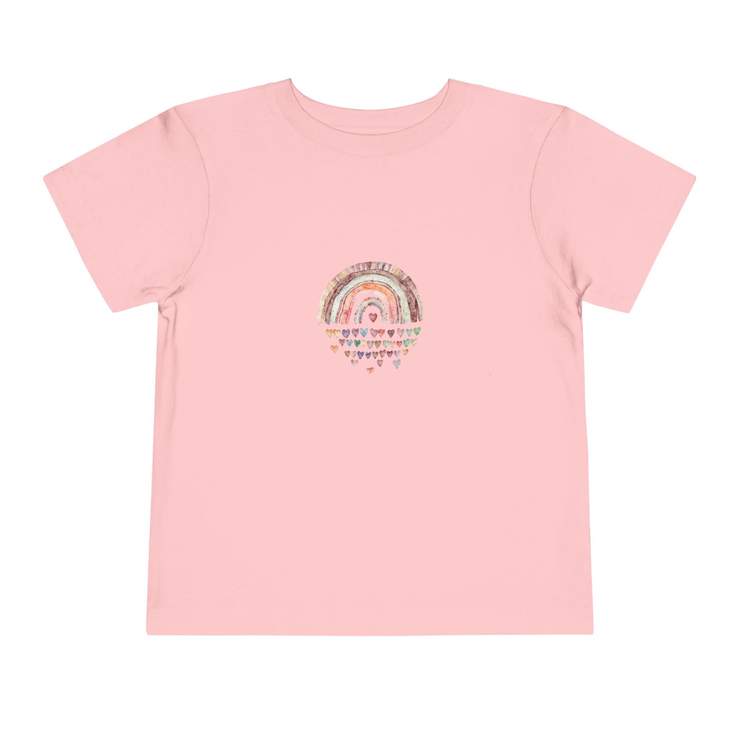 Toddler Rainbow Hearts Tee — Cute Boho Rainbow Short Sleeve Shirt for Kids