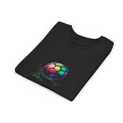 Youth Soccer Tee — Colorful Rainbow Ball Graphic