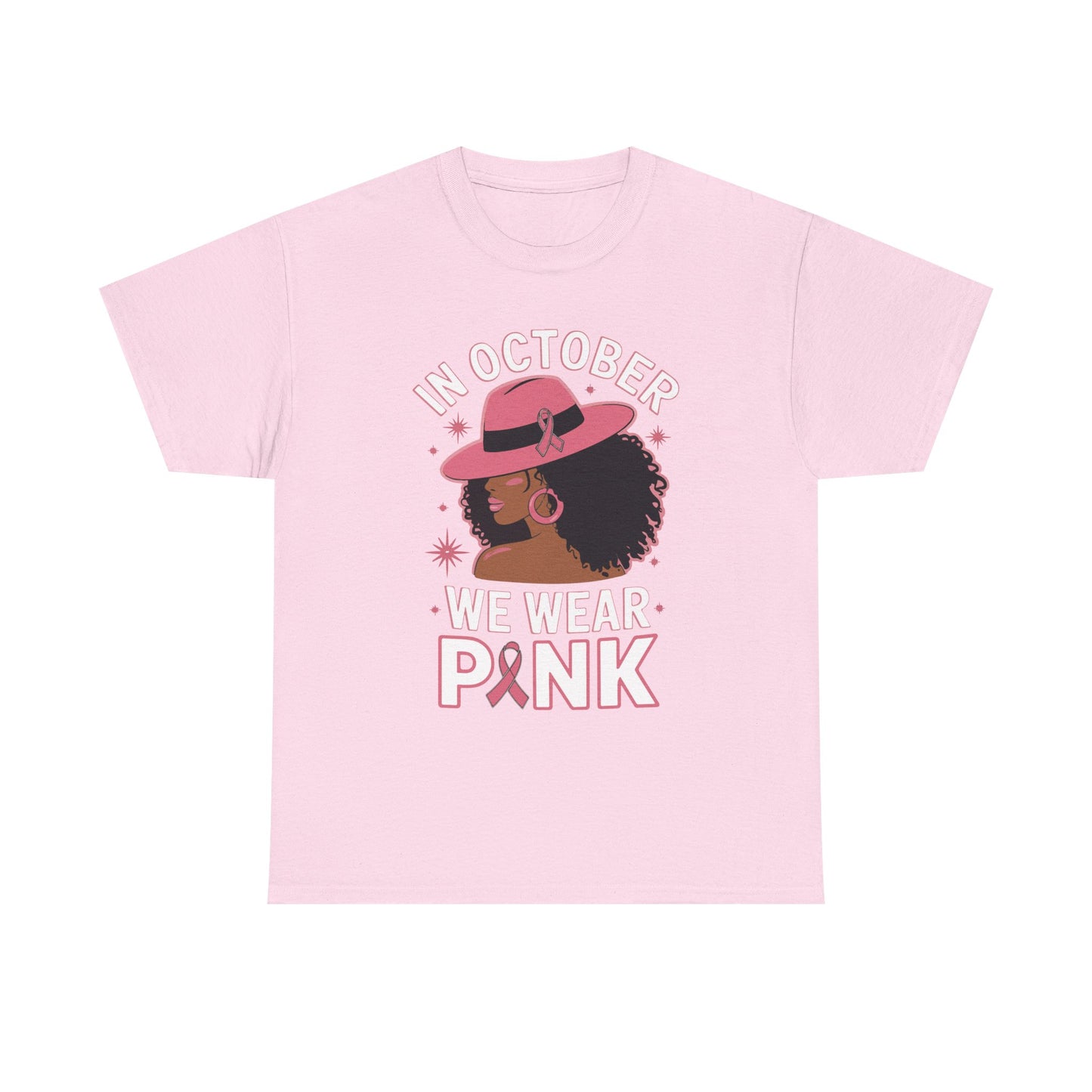 Breast Cancer Awareness Tee — "In October We Wear Pink" Graphic Shirt