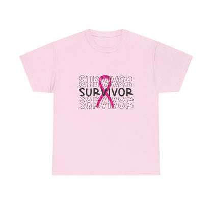 Survivor Pink Ribbon Tee — Breast Cancer Awareness Survivor T-Shirt
