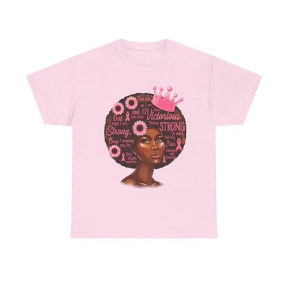 Breast Cancer Awareness Afro Queen T-Shirt